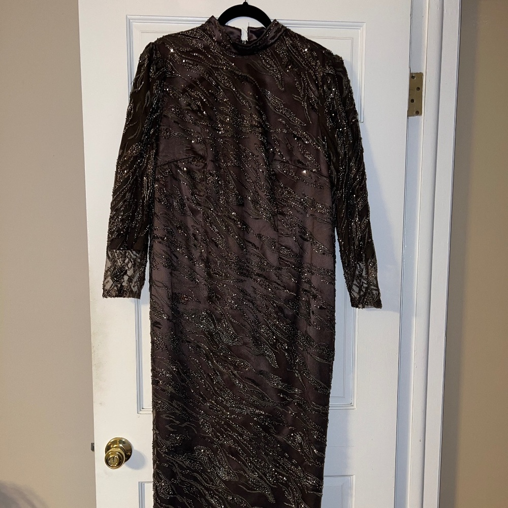 Beautiful Custom Beaded Modest Evening Gown - Egyptian Silk